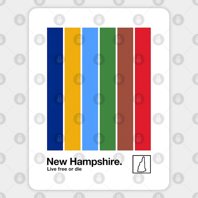 New Hampshire // Original Flag Aesthetic Colors Design Magnet by DankFutura